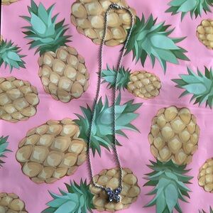 Butterfly necklace with purple crystal 8.5 inches together